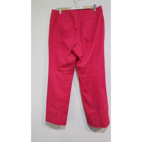 Talbots Petites Textured Straight Leg Cotton Blend Stretch Pink Pants Size 12P - Picture 3 of 7